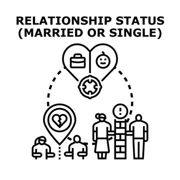 Relationship status concept selecting commitment or single life Stock Illustration
