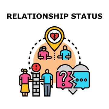 Relationship status showing couple problems and communication breakdown Illustration
