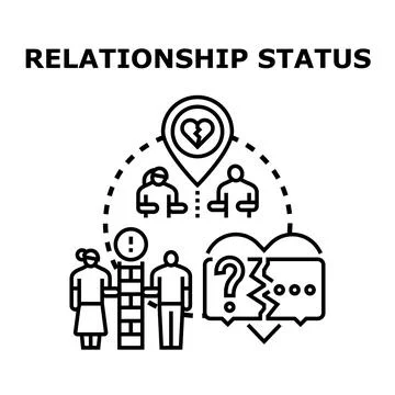 Relationship status showing couple problems and communication breakdown Illustrazione stock