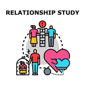 Relationship study exploring family and couple dynamics challenges Stock Illustration
