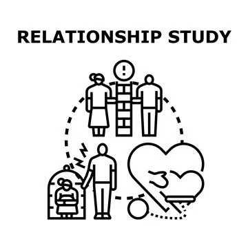 Relationship study exploring family and couple dynamics challenges Stock Illustration