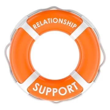 Relationship Support concept with lifebuoy. 3D rendering 库存插图