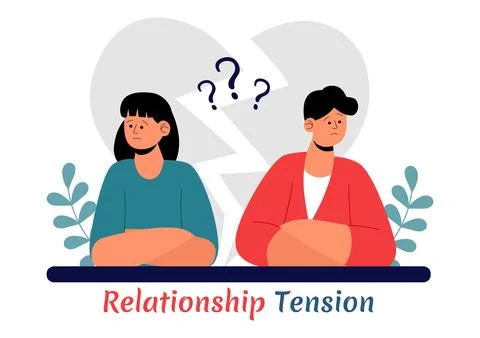 Relationship Tension Vector Illustration featuring a Young Couple Arguing a.. Stock Illustration