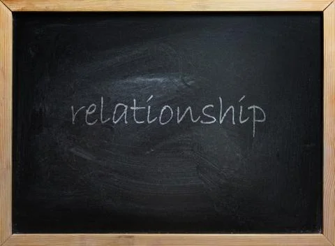 Relationship Text On School Board Stock Photos