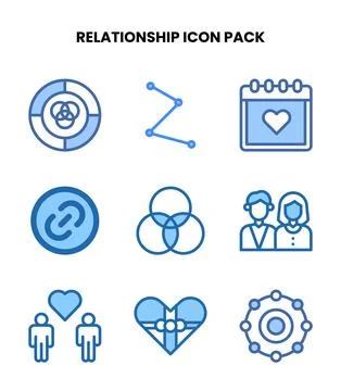 Relationship Two Colour Scalable Icons Pack Stock Illustration
