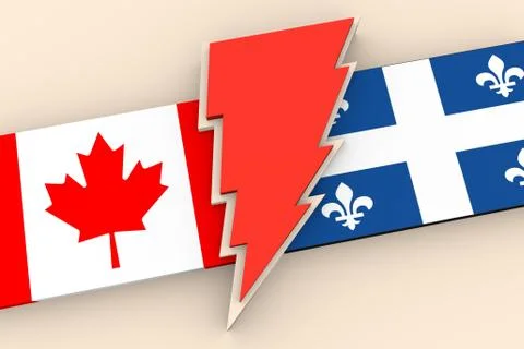 Relationships between Canada and Quebec Stock Illustration