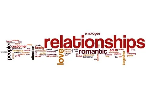 Relationships word cloud Stock Illustration