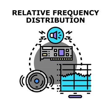 Relative frequency distribution and sound analysis concept Stock Illustration