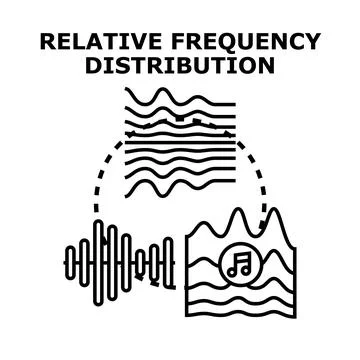 Relative frequency distribution data analysis concept Stock Illustration
