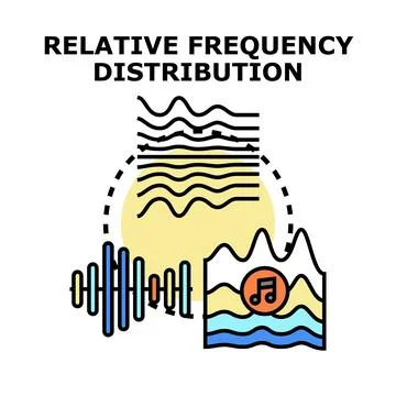 Relative frequency distribution data analysis concept Stock Illustration
