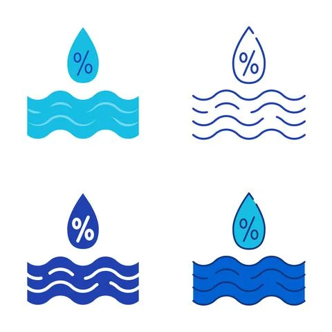 Relative humidity icon set in flat and line style Stock Illustration