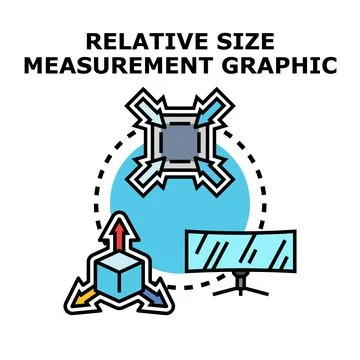 Relative size measurement graphic vector illustration concept Stock Illustration