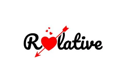 Relative word text typography design logo icon Stock Illustration