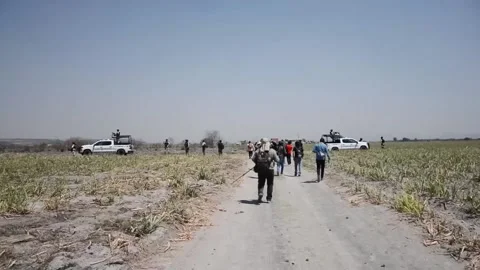 Relatives of missing persons call visit to Mexican ranch "a circus", México, MX  Stock Footage 304652622