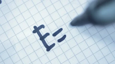 Relativity theory symbol by albert einstein on the paper. Stock Footage 220843449