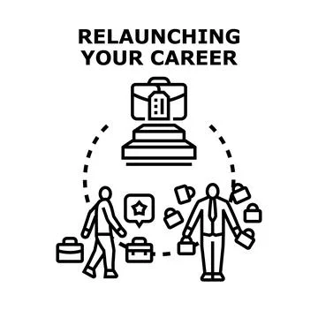 Relaunching career path with new professional opportunities Stock Illustration
