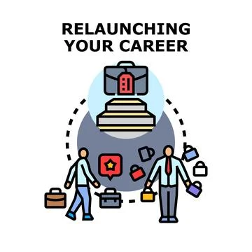 Relaunching career path with new professional opportunities Stock Illustration