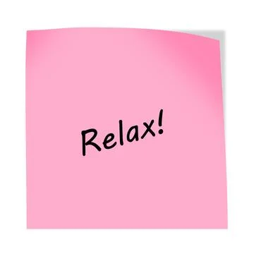 Relax 3d illustration post note reminder with clipping path Stock Illustration