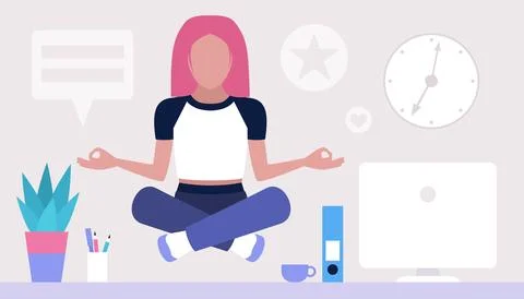 Relax and meditate concept Stock Illustration