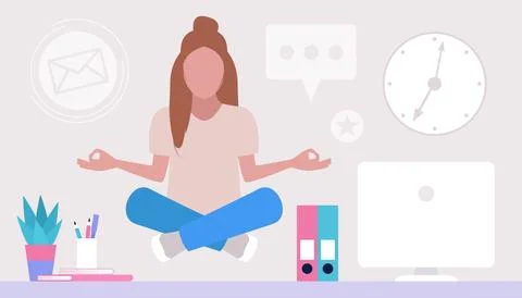Relax and meditate concept Stock Illustration