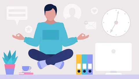 Relax and meditate concept Stock Illustration