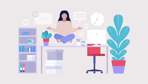 Relax and meditate concept Stock Illustration