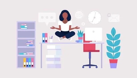 Relax and meditate concept Stock Illustration
