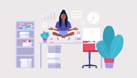 Relax and meditate concept Stock Illustration