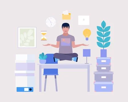Relax and meditate concept Stock Illustration