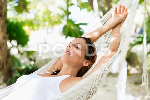 Relax And Napping On Hammock