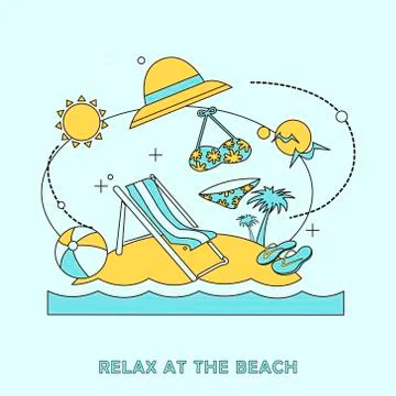 Relax at the beach illustration Illustrazione stock