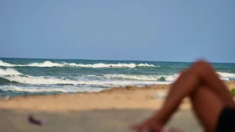 Relax on the beach of sri lanka Stock Footage 258099935