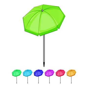 Relax beach umbrella cartoon vector graphic Stock Illustration