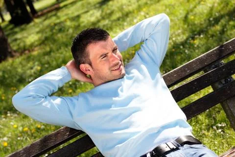 Relax on a bench Stock Photos