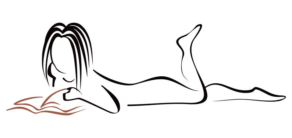 Relax with book Stock Illustration