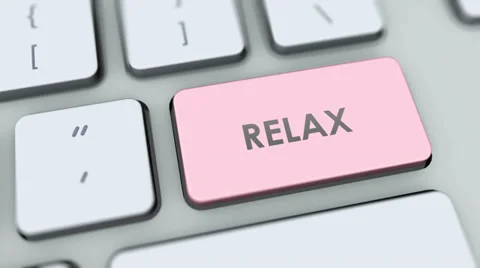 Relax button on computer keyboard. Key is pressed Stock Footage 35645850