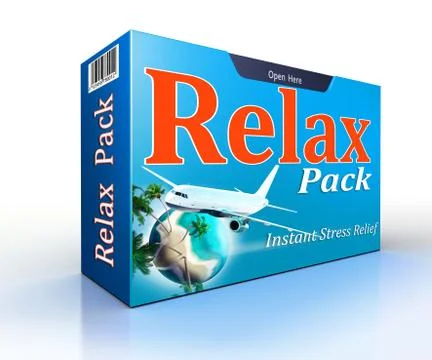 Relax concept pack with flight to paradise Stock-Illustration