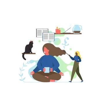 Relax concept vector flat style design illustration Stock Illustration