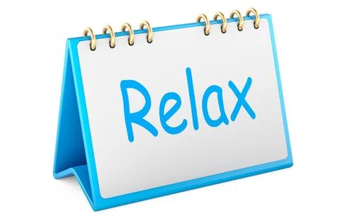 Relax desk calendar. 3D rendering Stock Illustration