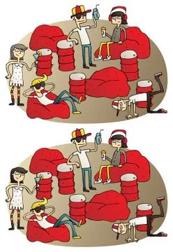 Relax Differences Visual Game Stock Illustration