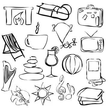 Relax doodle images Illustrazione stock