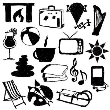 Relax doodle images Stock Illustration