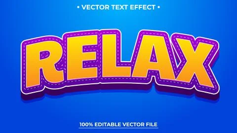 Relax Editable text effect in cute cartoon text style Illustrazione stock