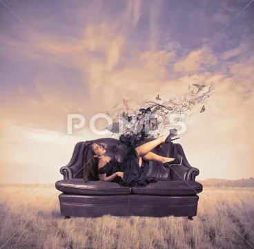 Relax of a fashion girl Stock Photos