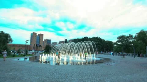 Relax by the fountain Stock Footage 11359546