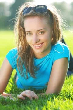 Relax in grass Foto stock
