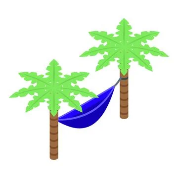 Relax hammock icon isometric vector. Downshifting work Stock Illustration