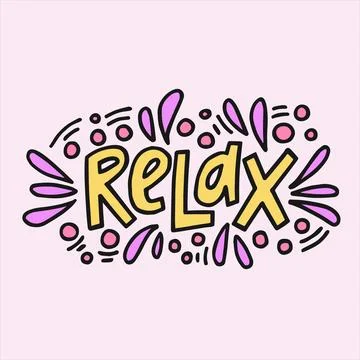 Relax - hand-drawn word. Stock Illustration