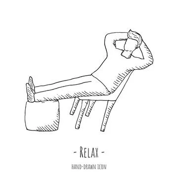 Relax icon. Vector illustration. Isolated on white. Stock Illustration