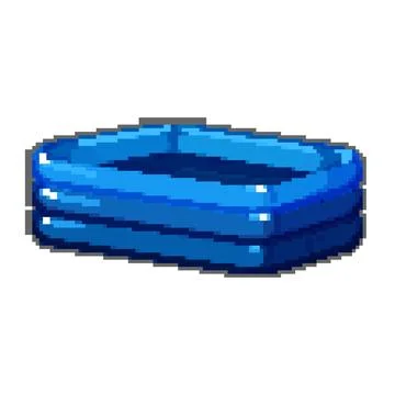 Relax inflatable swimming pool pixel art vector illustration Stock Illustration